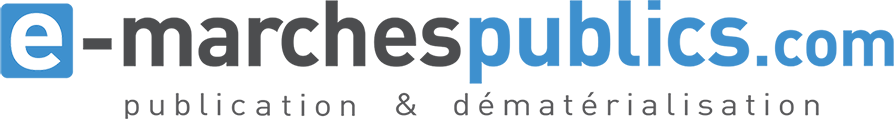 Logo plateforme e-marchéspublics.com